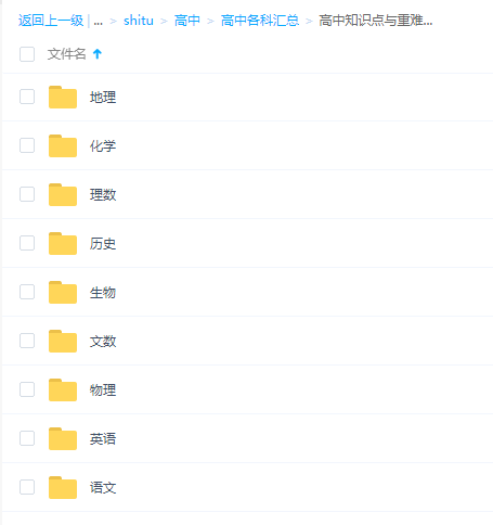 高中全部9科知识点与重难点总结合集百度网盘下载